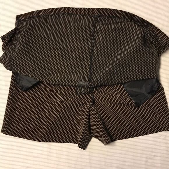 Vintage Women’s Black & Tan Geometric Skort Size 6 8 Pockets - Picture 7 of 13